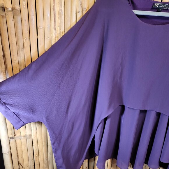 DG2 Diane Gilman Double Layer Top Large Purple - Picture 2 of 8